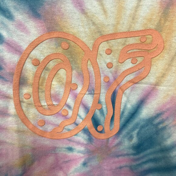 Odd Future OFWGKTA Donut Logo Pink Blue Tie-Die T-Shirt Medium - Picture 2 of 5